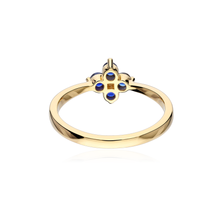 Anillo Oro 18k, zafiros y diamantes 0.01cts "Spring"