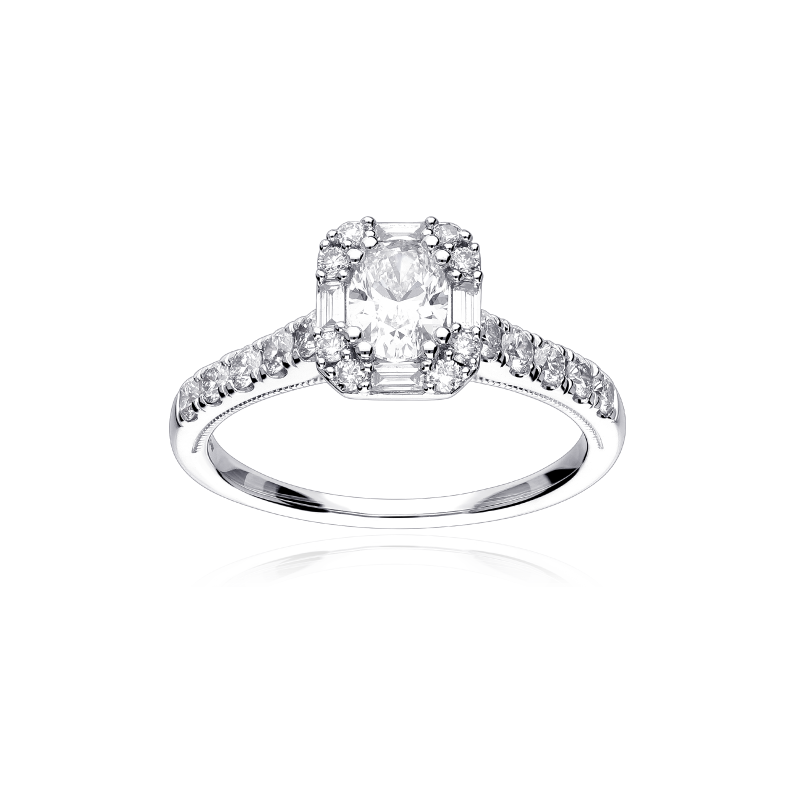 Anillo Oro Blanco y diamantes 1.04cts "Paradise"