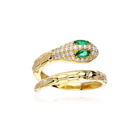 Anillo Oro 18k y circonitas "Malfoy"