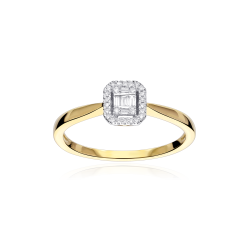 Anillo Oro bicolor 18k y diamantes 0.10cts "Ealing"