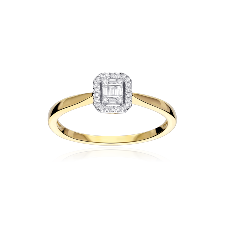 Anillo Oro bicolor 18k y diamantes 0.10cts "Ealing"