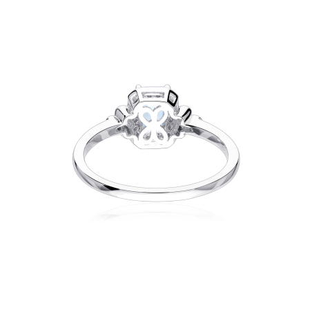 Anillo Oro 18k, aguamarina y diamantes 0.08cts "Danville"