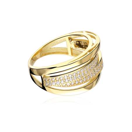 Anillo Oro 18k y circonitas "Rows"