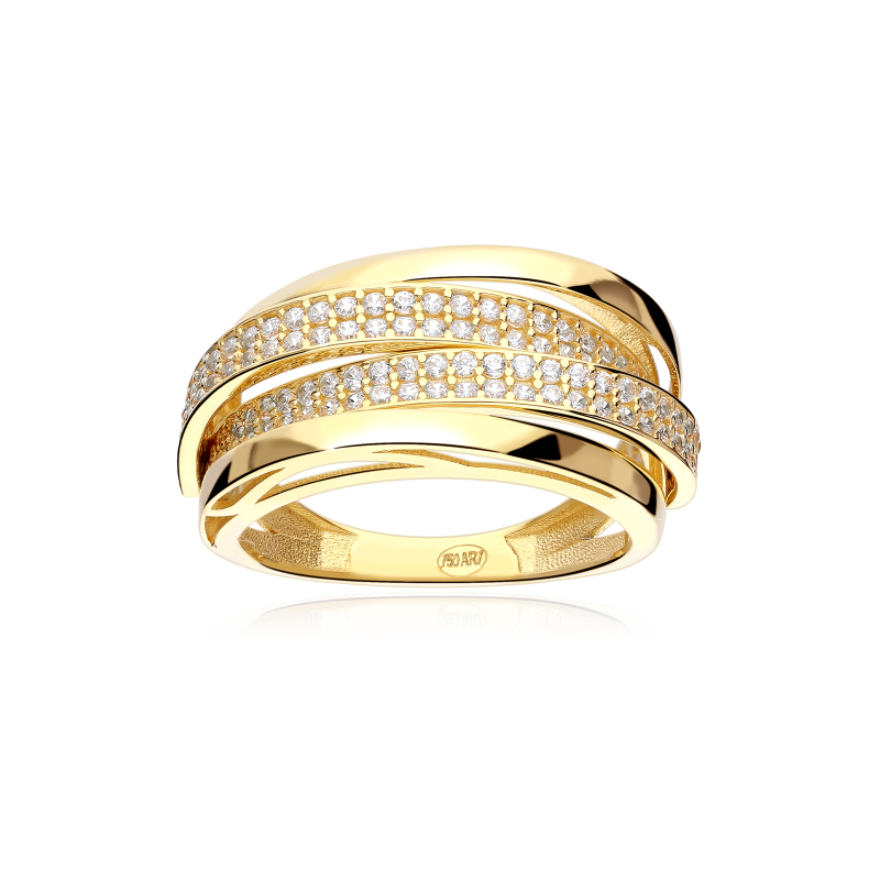 Anillo Oro 18k y circonitas "Rows"
