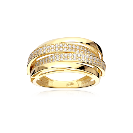Anillo Oro 18k y circonitas "Rows"