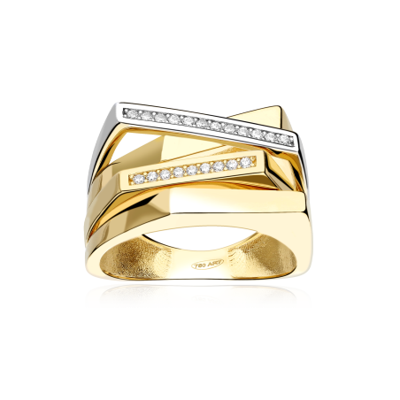 Anillo Oro 18k y circonitas "Rubiko"