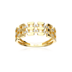 Anillo Oro 18k y circonitas "Tramah"