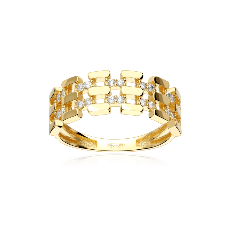 Anillo Oro 18k y circonitas "Tramah"
