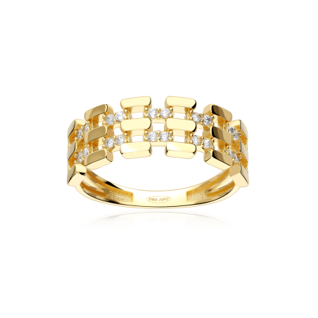 Anillo Oro 18k y circonitas "Tramah"