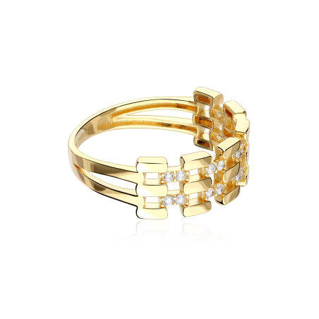 Anillo Oro 18k y circonitas "Tramah"