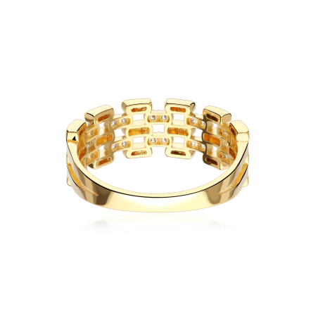 Anillo Oro 18k y circonitas "Tramah"