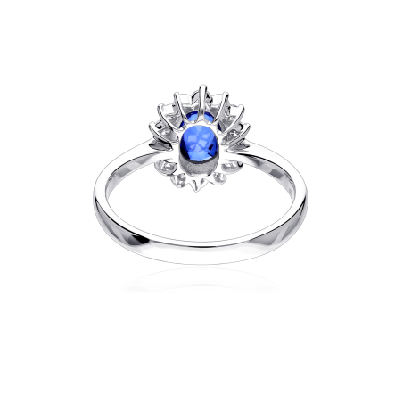 Anillo Oro 18k, zafiro y diamantes 0.31cts "Atherton"