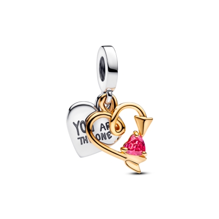 Charm Pandora Corazón Grabable y Flecha 763622C01