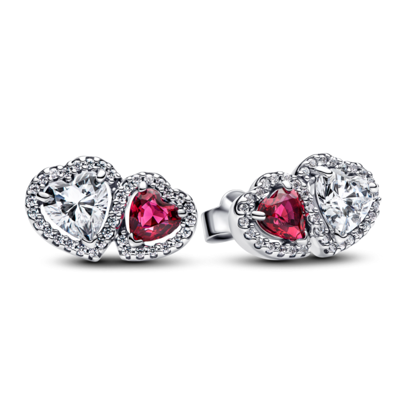 Pendientes Pandora Halo Corazones 293633c01