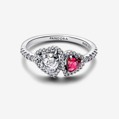 Anillo Pandora Halo Corazones 193662C01
