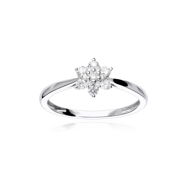 Anillo oro 18k y diamantes 0.26cts "Herbario"