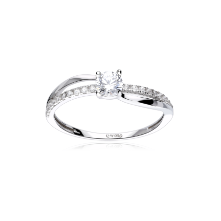 Anillo Oro Blanco 18k y circonitas "Numa"