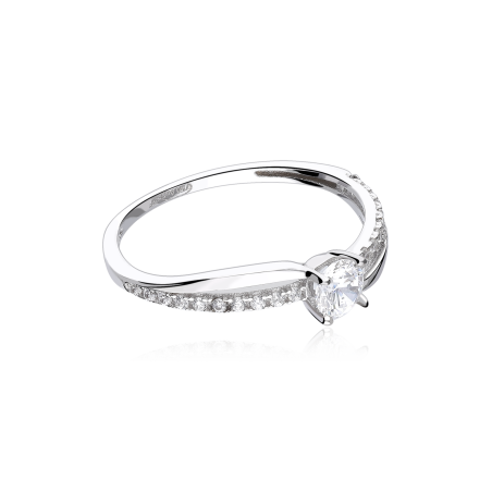 Anillo Oro Blanco 18k y circonitas "Numa"
