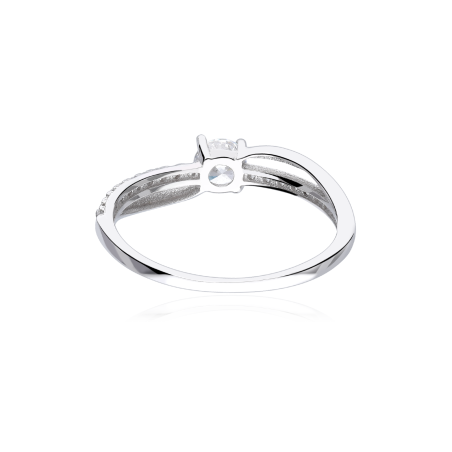 Anillo Oro Blanco 18k y circonitas "Numa"