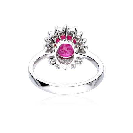 Anillo Oro 18k, rubí y diamantes 0.47cts "Atherton"