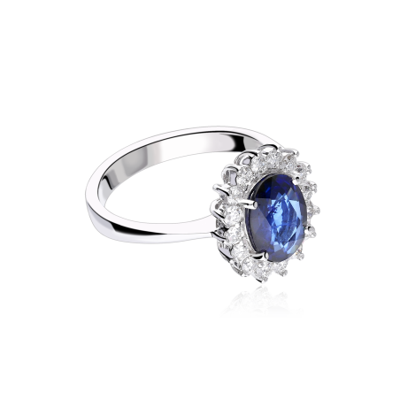Anillo Oro 18k, zafiro y diamantes 0.49cts "Atherton"