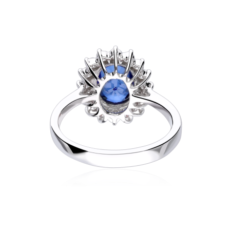 Anillo Oro 18k, zafiro y diamantes 0.49cts "Atherton"