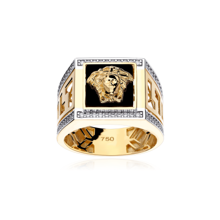 Sello Oro 18k ónix y circonitas "Gianni"