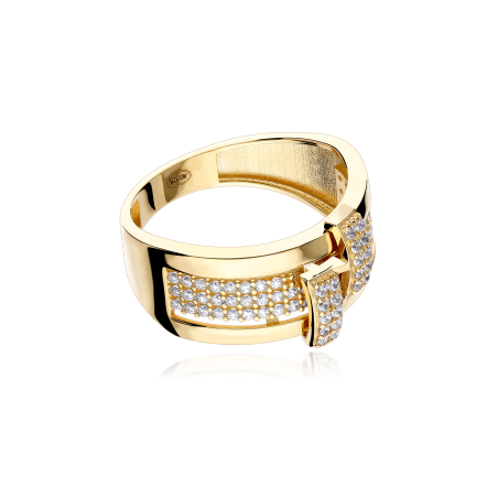 Anillo Oro 18k y circonitas "Lineo"