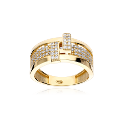 Anillo Oro 18k y circonitas "Lineo"