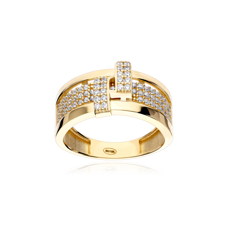 Anillo Oro 18k y circonitas "Lineo"