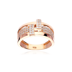 Anillo Oro 18k y circonitas "Lineo"
