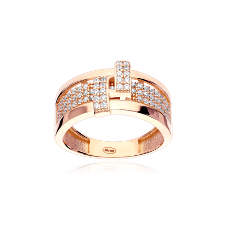 Anillo Oro 18k y circonitas "Lineo"
