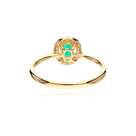 Anillo Oro 18k, esmeralda y diamantes 0.128cts "Dares"