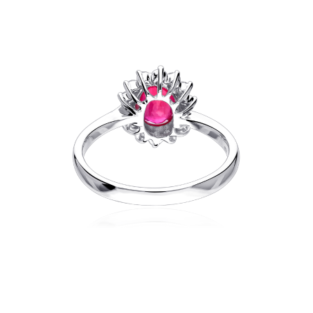 Anillo Oro 18k, rubí y diamantes 0.31cts "Atherton"