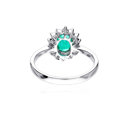 Anillo Oro 18k, esmeralda y diamantes 0.35cts "Atherton"