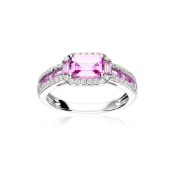 Anillo Oro 18k, topacio y diamantes 0.25cts "Garzanti"