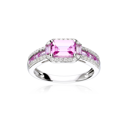 Anillo Oro 18k, topacio y diamantes 0.25cts "Garzanti"
