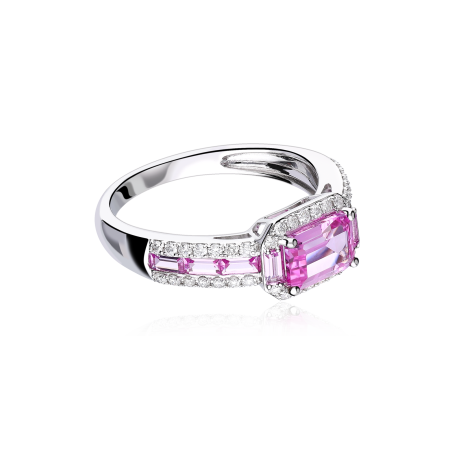 Anillo Oro 18k, topacio y diamantes 0.25cts "Garzanti"