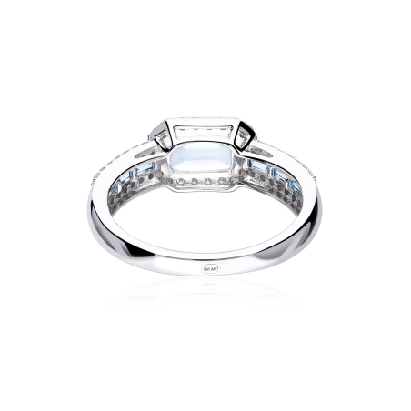 Anillo Oro 18k, topacio y diamantes 0.25cts "Garzanti"