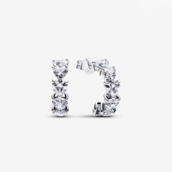 Pendientes Pandora Aro Corazones Brillantes 293657C01