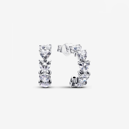 Pendientes Pandora Aro Corazones Brillantes 293657C01