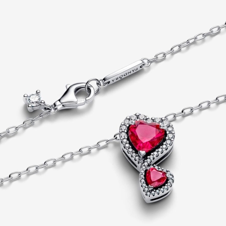 Collar Pandora Halo Rojo Corazones 393658C01
