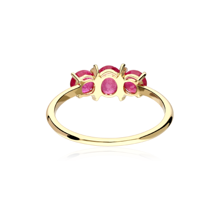 Anillo Oro 18k, rubís y diamantes 0.04cts "Ivor"