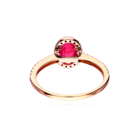 Anillo Oro 18k, rubí y diamantes 0.31cts "Soikea"