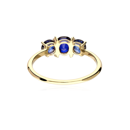 Anillo Oro 18k, zafiros y diamantes 0.04cts "Ivor"