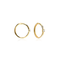 Pendientes Oro 18k y diamantes 0.05cts 11mm "Armony"
