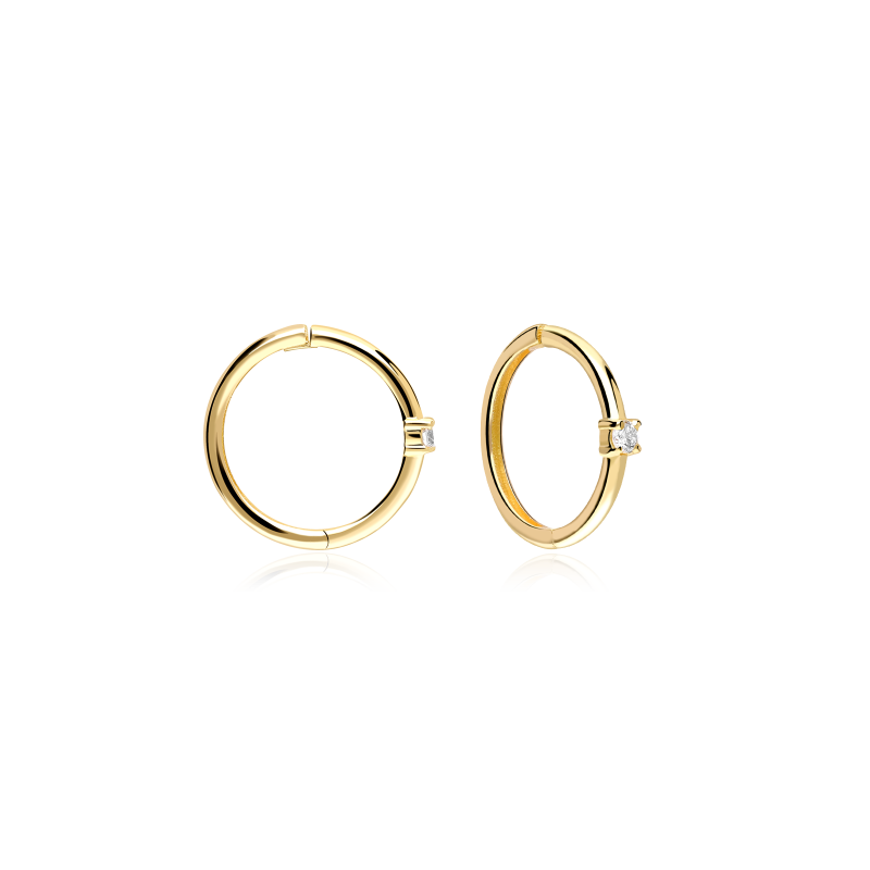 Pendientes Oro 18k y diamantes 0.05cts 11mm "Armony"