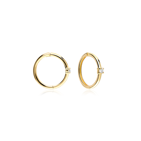 Pendientes Oro 18k y diamantes 0.05cts 11mm "Armony"