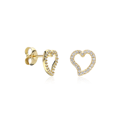 Pendientes Oro 18k y circonitas corazón "Icons"
