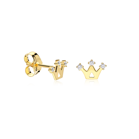 Pendientes Oro 18k y circonitas "Reina"